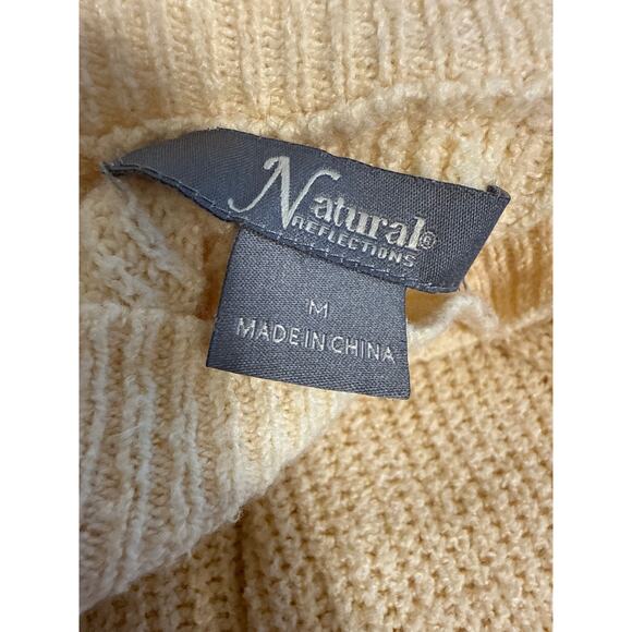 Natural Reflections Sweater | Butter Yellow Ribbed Knit Oversized Pullover | M - Picture 4 of 12